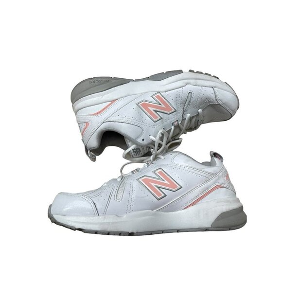 New Balance Women's 608 V5 Casual Comfort Cross Trainer White/Pink Size 9 D Wide - Picture 3 of 10